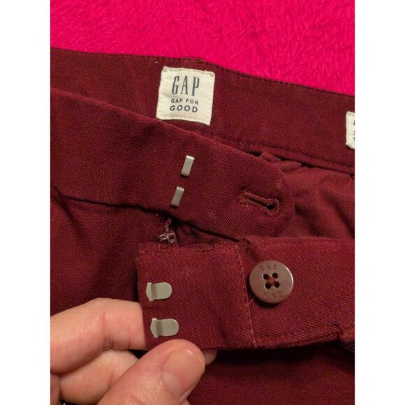 Gap Womens Pants 8P Petite Signature Skinny Ankle Burgundy Stretch Career - Picture 7 of 7